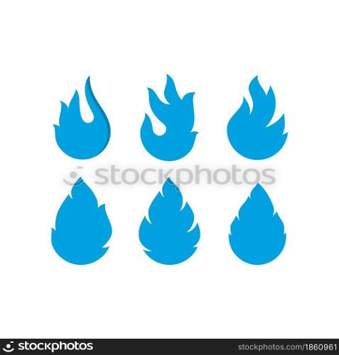 Blue fire flame logo can also for gas and energy logo vector icon illustration design