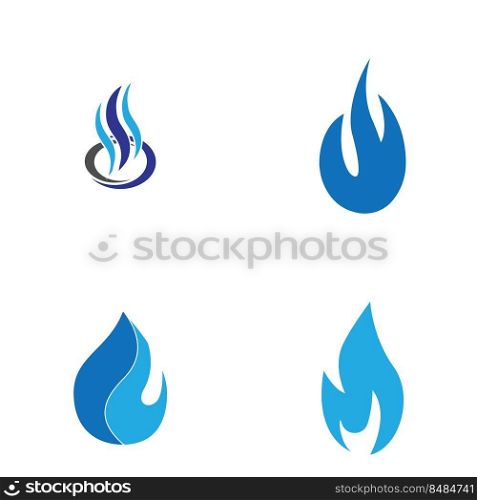 blue fire flame logo illustration design