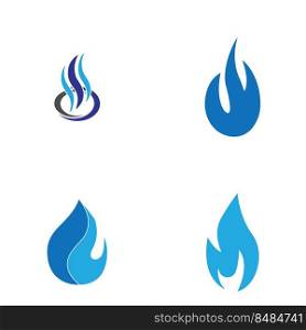 blue fire flame logo illustration design