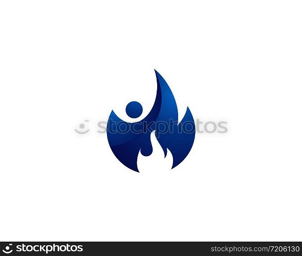 Blue Fire ilustration Logo Template
