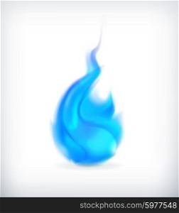Blue fire, vector icon