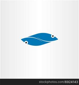 blue fish logo vector element symbol