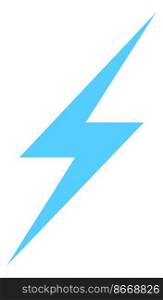 Blue flash symbol. Lightning strike icon. Electric power sign isolated on white background. Blue flash symbol. Lightning strike icon. Electric power sign
