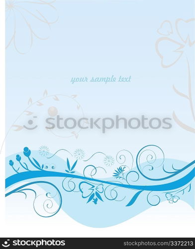 Blue flower pattern - vector