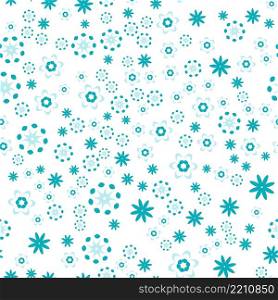blue flowers on a white background.For fabric, baby clothes, background, textile, wrapping paper and other decoration. Vector seamless pattern EPS 10