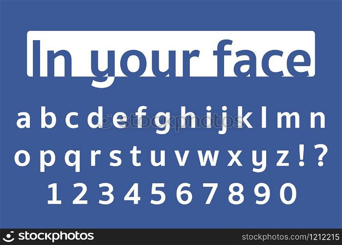 Blue font text social media in trendy style.