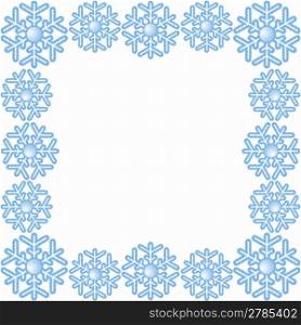 Blue frame with abstract snowflake.