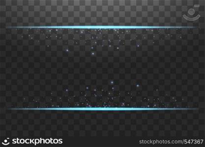Blue frame with lights effects. Shining luxury banner vector illustration. Glow line blue frame with sparks and spotlight light effects. Shining rectangle banner isolated on black transparent background.. Blue frame with lights effects. Shining luxury banner vector illustration. Glow line blue frame with sparks and spotlight light effects. Shining rectangle banner isolated on black transparent background