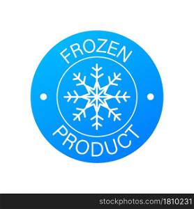 Blue frozen product on white background. Food logo. Vector stock illustration. Blue frozen product on white background. Food logo. Vector stock illustration.