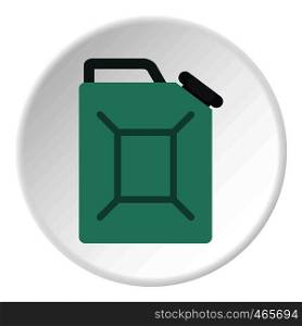Blue fuel jerrycan icon in flat circle isolated on white background vector illustration for web. Blue fuel jerrycan icon circle