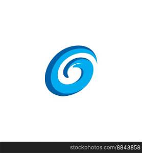 Blue g logo letter water wave icon vector image