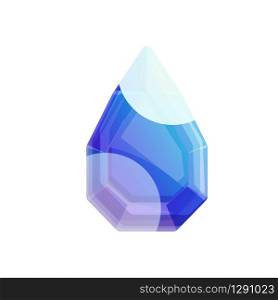Blue gem icon. Cartoon of blue gem vector icon for web design isolated on white background. Blue gem icon, cartoon style