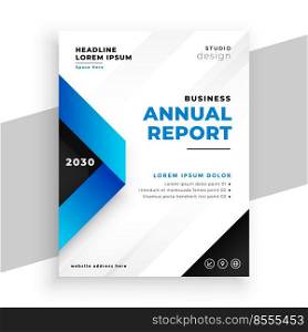 blue geometric annual report presentation template design
