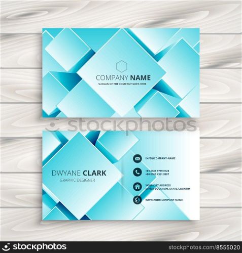 blue geometric business card design