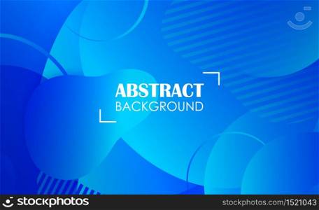 Blue geometric fluid shapes banner abstract background. Template design and landing page with space for text.