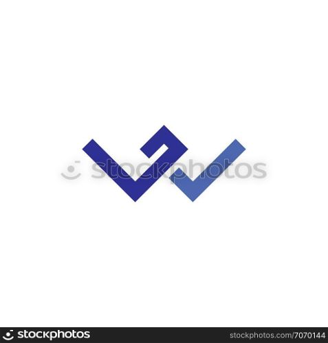 blue geometric letter w sign logo