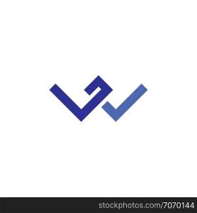 blue geometric letter w sign logo