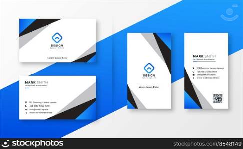 blue geometric professional business card design