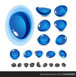 Blue glass shapes