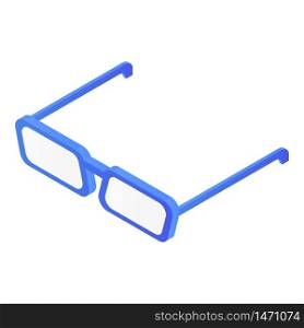 Blue glasses icon. Isometric of blue glasses vector icon for web design isolated on white background. Blue glasses icon, isometric style