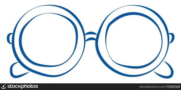 Blue glasses, illustration, vector on white background.