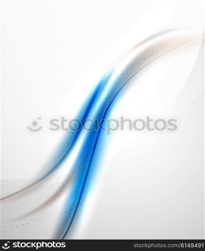 Blue glossy silk wave design template. Blue glossy silk wave design template. Vector modern coporate identity pattern