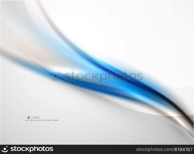 Blue glossy silk wave design template. Blue glossy silk wave design template. Vector modern coporate identity pattern