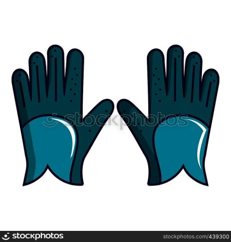 Blue golf gloves icon. Cartoon illustration of blue golf gloves vector icon for web. Blue golf gloves icon, cartoon style