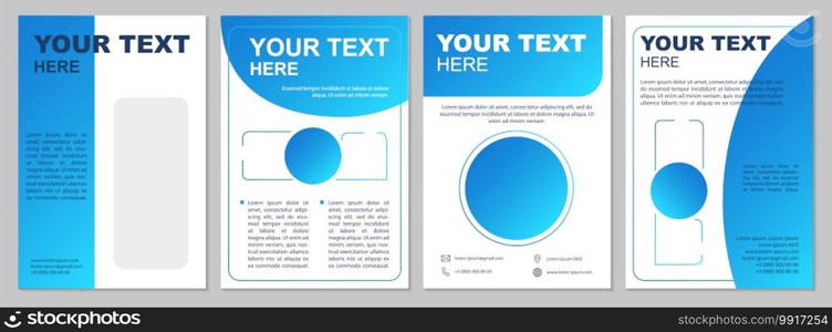 Blue gradient creative brochure template. Business workbook. Flyer, booklet, leaflet print, cover design with text space. Vector layouts for magazines, annual reports, advertising posters. Blue gradient creative brochure template