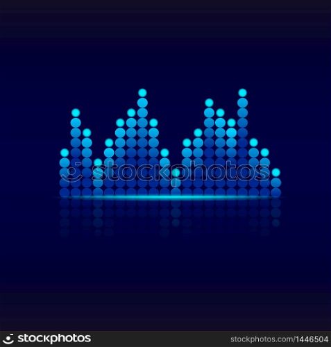 Blue graphic equalizer. Design sound wave equalizer.Music equalizer background for club, radio, concerts or the audio technology advertising background. vector eps 10. Blue graphic equalizer. Design sound wave equalizer.Music equalizer background for club, radio, concerts or the audio technology advertising background. vector