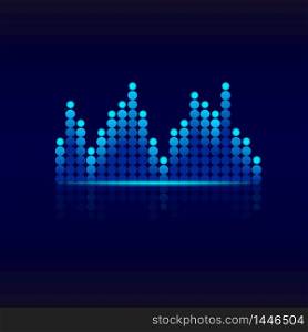 Blue graphic equalizer. Design sound wave equalizer.Music equalizer background for club, radio, concerts or the audio technology advertising background. vector eps 10. Blue graphic equalizer. Design sound wave equalizer.Music equalizer background for club, radio, concerts or the audio technology advertising background. vector