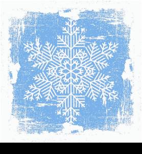 Blue Grunge Snowflake background. EPS10 vector.