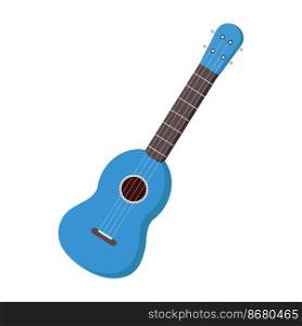 Blue guitar sideways on white background. Blue guitar sideways on white backgroundVector isolated image for use in print or web design. Blue guitar sideways on white background
