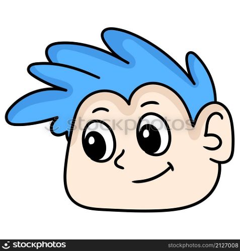 blue haired boy head emoticon