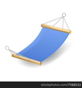 Blue hammock icon. Realistic illustration of blue hammock vector icon for web design isolated on white background. Blue hammock icon, realistic style