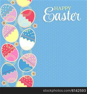 Blue Happy Easter Background Vector Illustration. EPS10