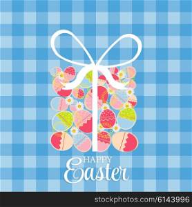Blue Happy Easter Background Vector Illustration. EPS10
