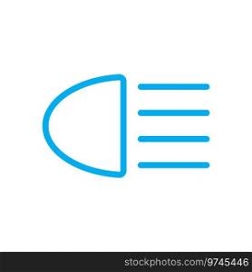 Blue headlight signal line art icon Royalty Free Vector