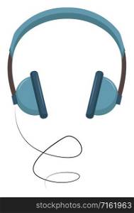 Blue headphones, illustration, vector on white background.