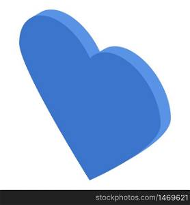 Blue heart icon. Isometric of blue heart vector icon for web design isolated on white background. Blue heart icon, isometric style