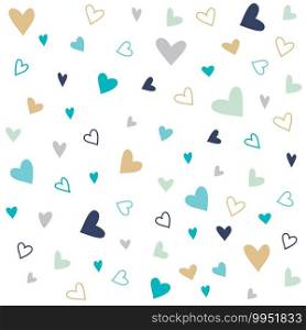 blue hearts background on white