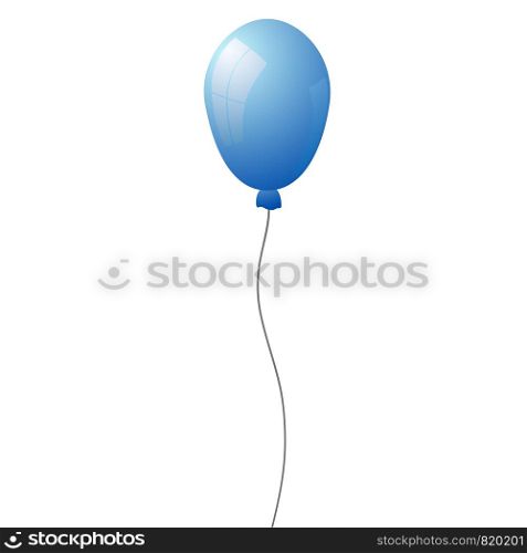 Blue helium air balloon isolated on transparent background. Vector illustration, eps 10