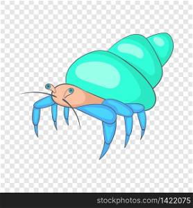 Blue hermit crab icon. Cartoon illustration of crab vector icon for web design. Blue hermit crab icon, cartoon style