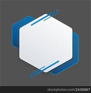 blue hexagon background template vector