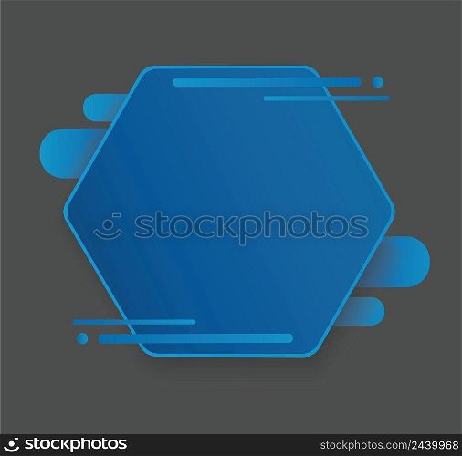 blue hexagon background template vector