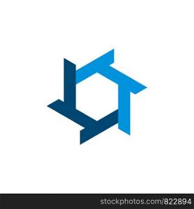 Blue Hexagon Ornamental Logo Template Illustration Design. Vector EPS 10.