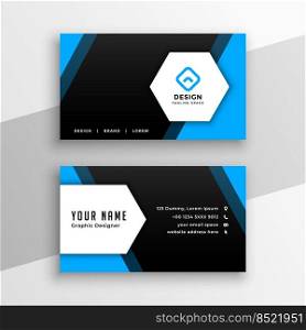 blue hexagonal style business card design