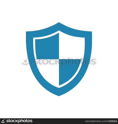 Blue high security shield icon on a white background