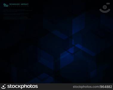 Blue high technology futuristic hexagon pattern background. You can use for presentation poster, ad, print, book, print, artwork. illustration vector eps10