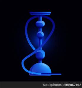 Blue hookah icon. Cartoon of blue hookah vector icon for web design isolated on white background. Blue hookah icon, cartoon style